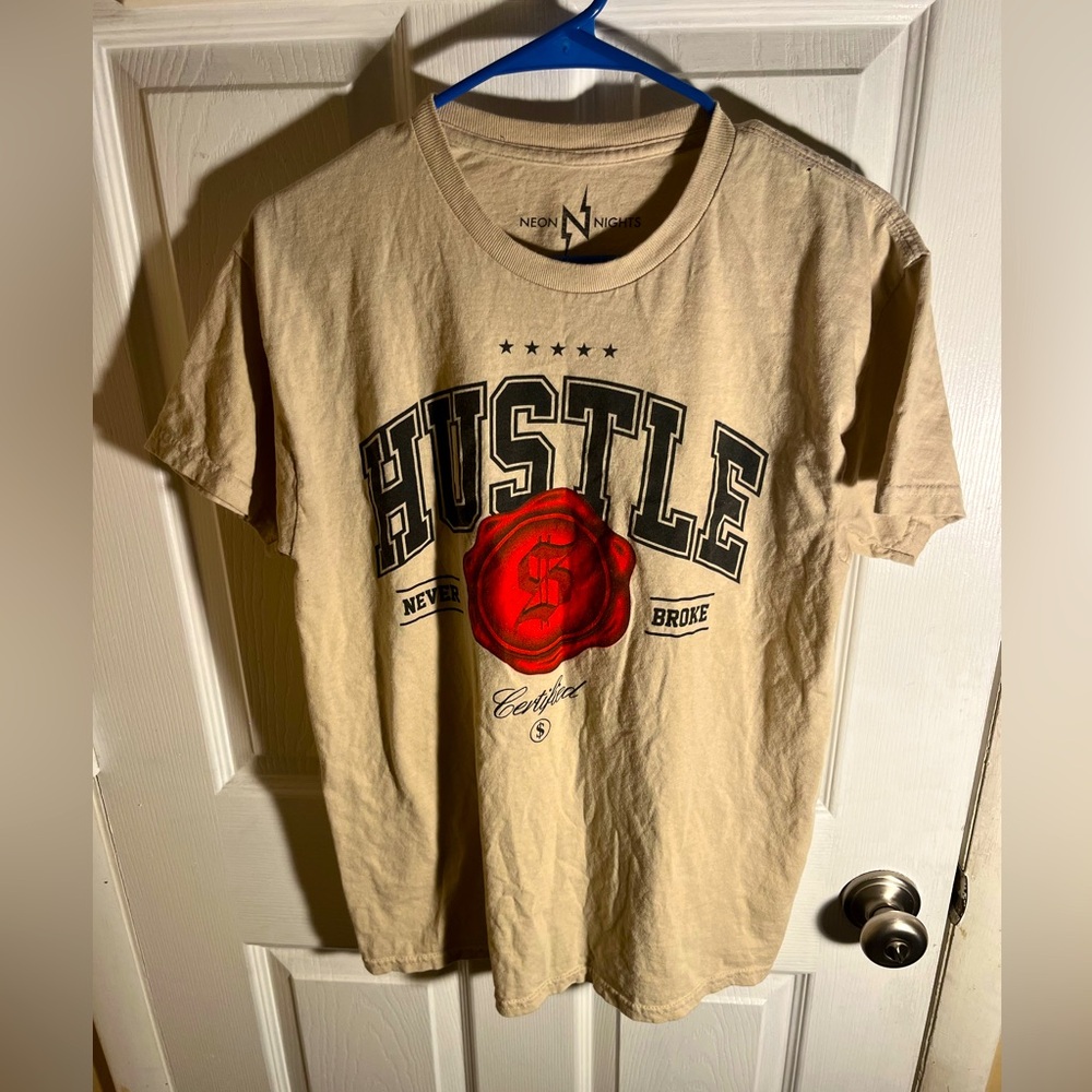 men’s hustle shirt beige